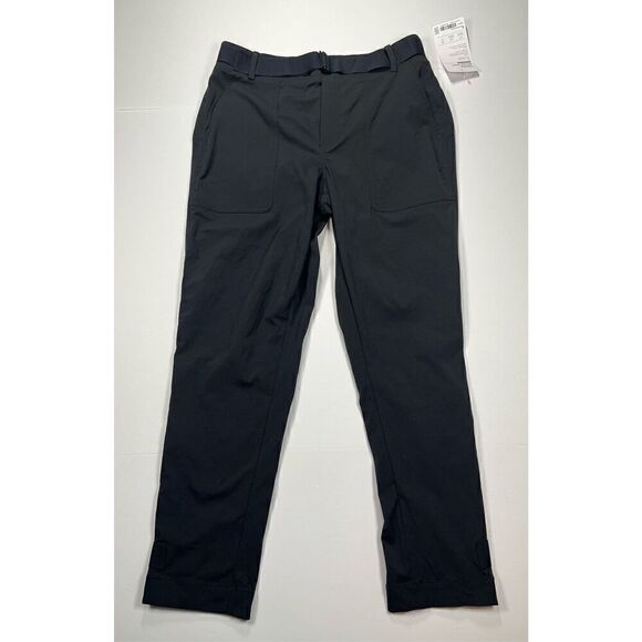 NWT Athleta Trekkie Belted Pant Ankle Zip Ripstop Travel UPF Black Pant Size 8 - Picture 6 of 16